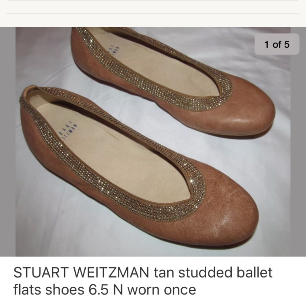 STUART WEITZMAN studded ballet flats shoes 6.5 N
